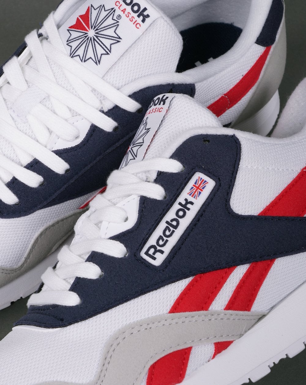 Reebok Classic Nylon Trainers White/Navy/Red