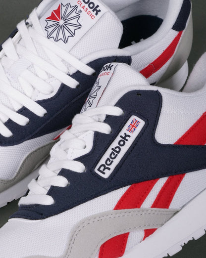 Reebok Classic Nylon Trainers White/Navy/Red