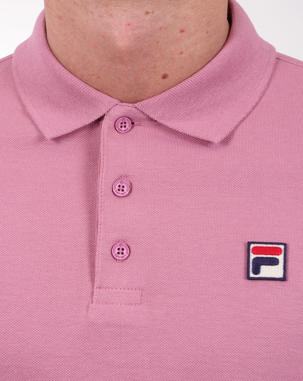 Fila Vintage Classic Polo Shirt Foxglove Pink