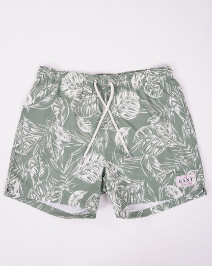 Gant Tropical Leaves Print Swim Shorts Green