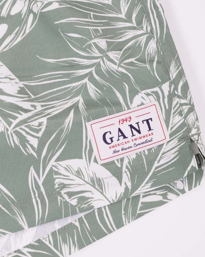 Gant Tropical Leaves Print Swim Shorts Green