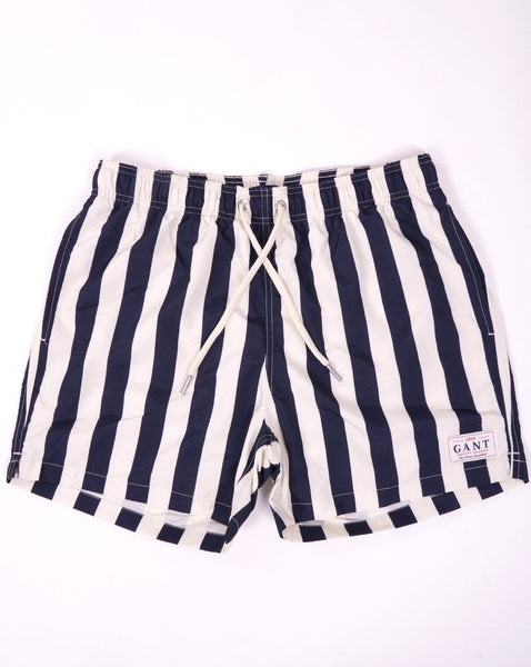 Gant Block Stripe Swim Shorts Navy Blue