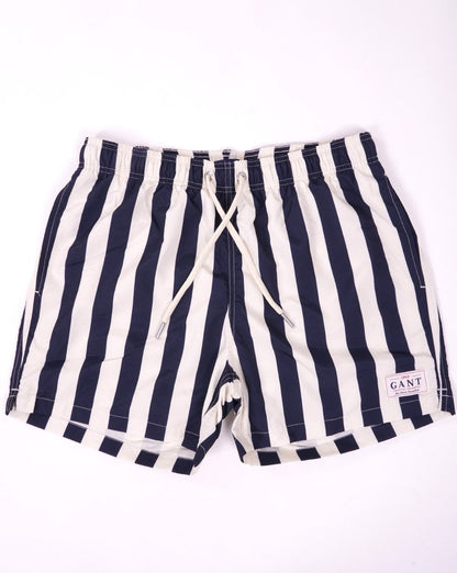 Gant Block Stripe Swim Shorts Navy Blue