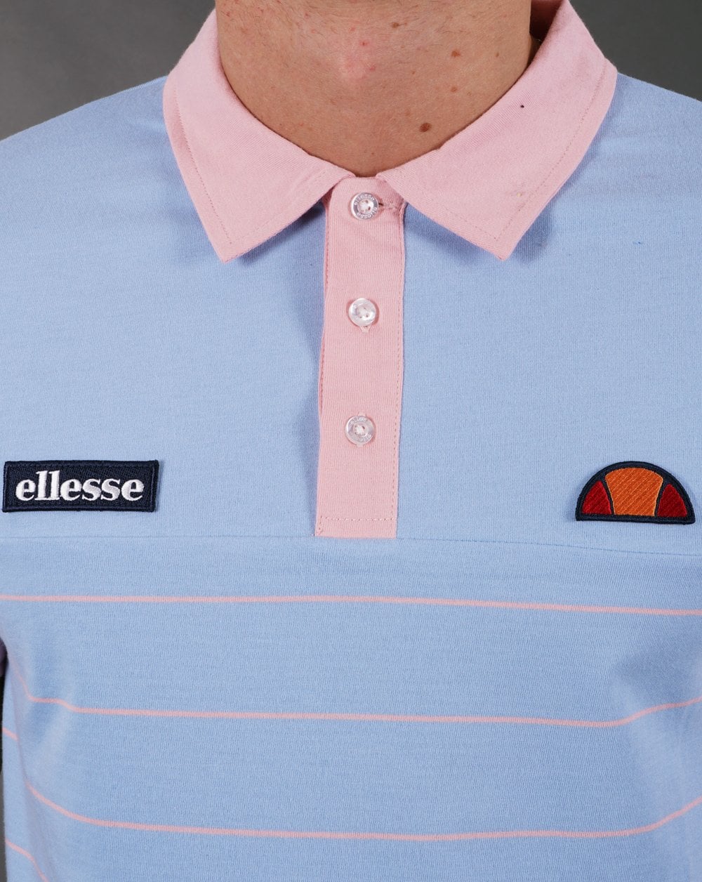 Ellesse Gene Polo Shirt Light Blue pink