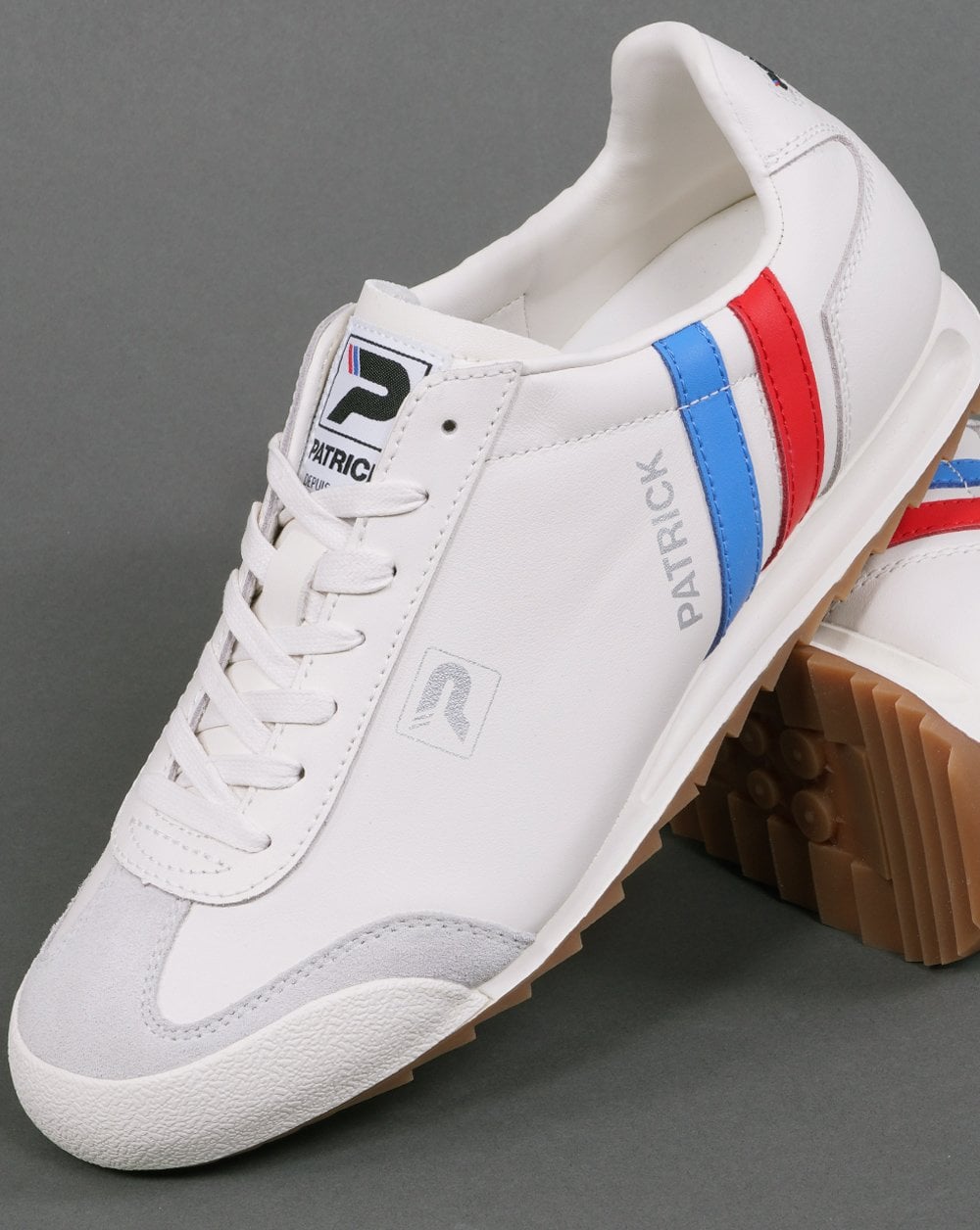 Patrick Original Trainers White Blue Red