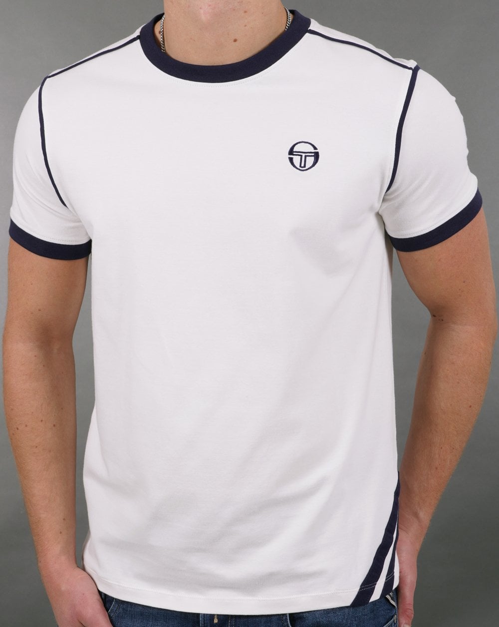 Sergio Tacchini 2 stripe T Shirt Gardenia