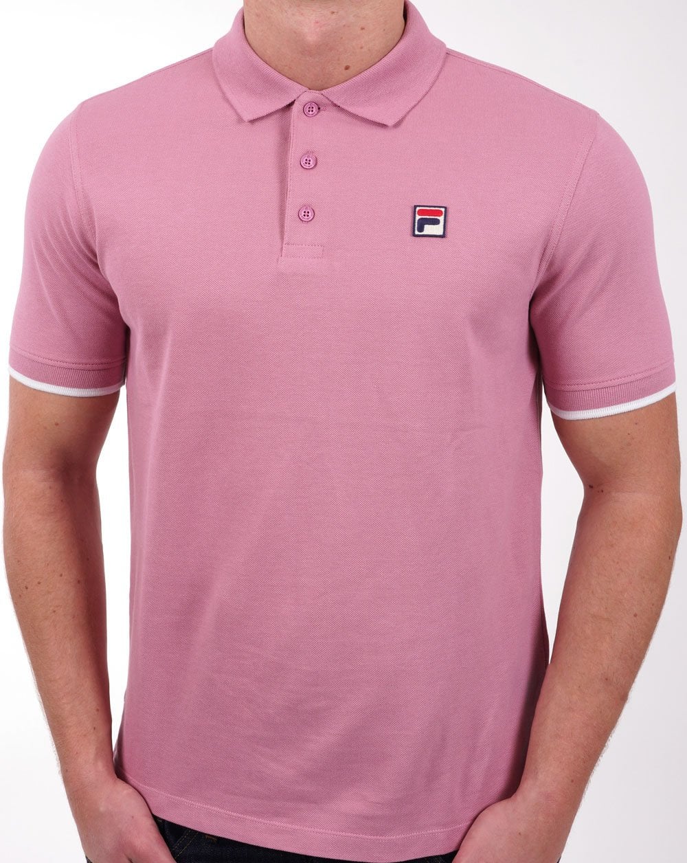 Fila Vintage Classic Polo Shirt Foxglove Pink