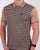 Trojan Geometric Pattern Panel Polo Camel/Navy