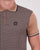 Trojan Geometric Pattern Panel Polo Camel/Navy