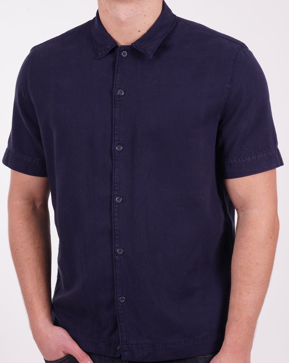 Benetton Riviera Twill SS Shirt Navy