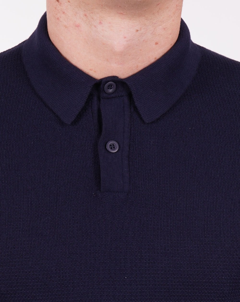 Benetton Knitted Polo Shirt Navy