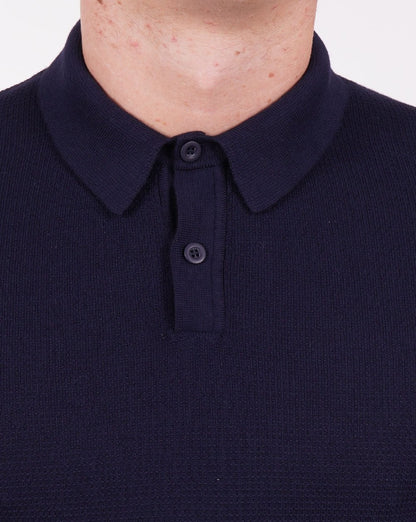 Benetton Knitted Polo Shirt Navy