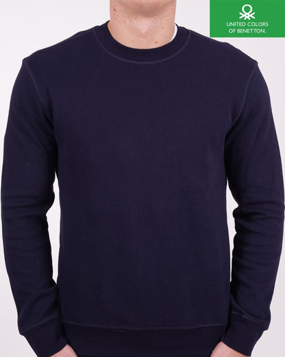 Benetton Pique Sweatshirt Navy