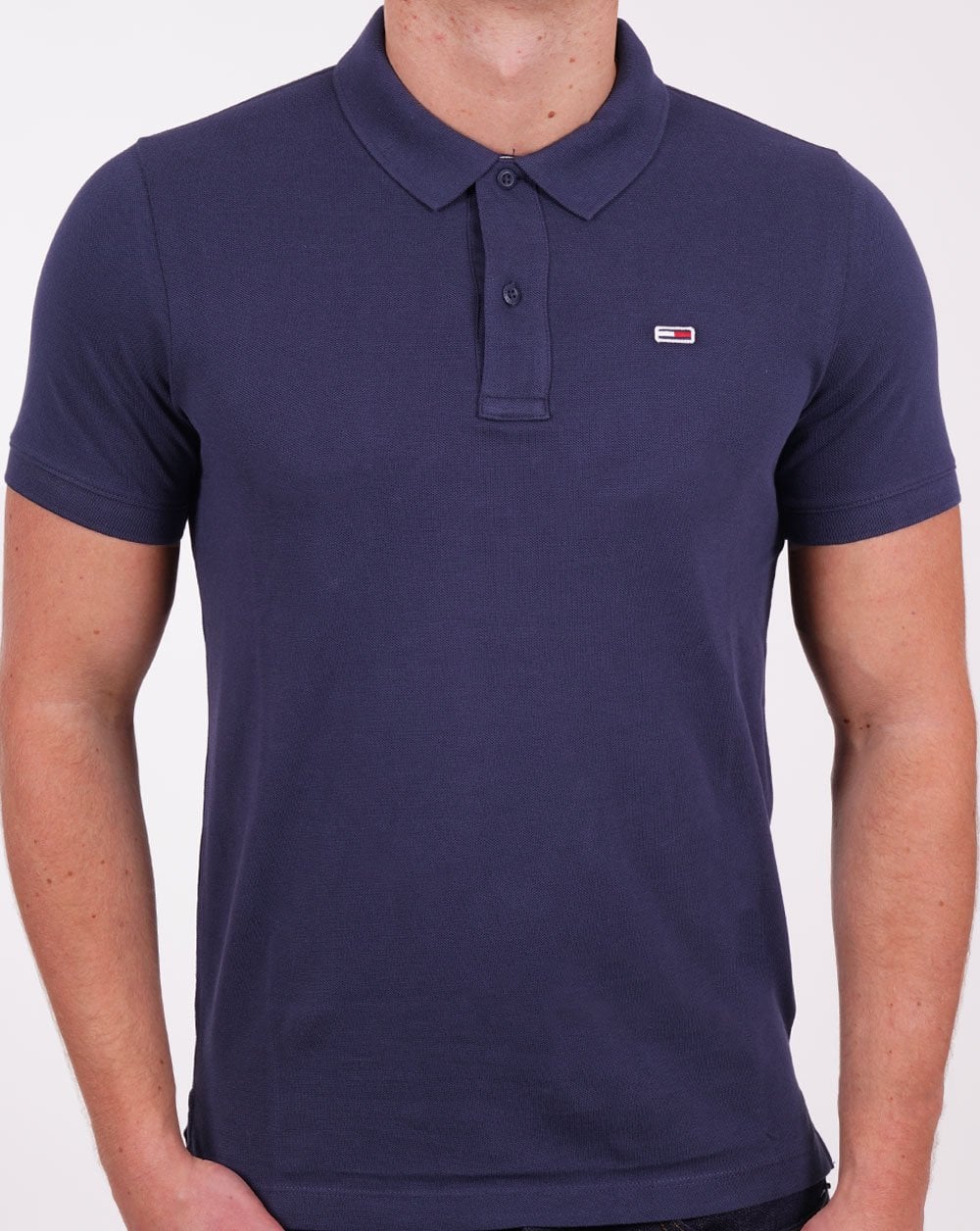Tommy Jeans Cotton Slim Fit Polo Shirt Navy