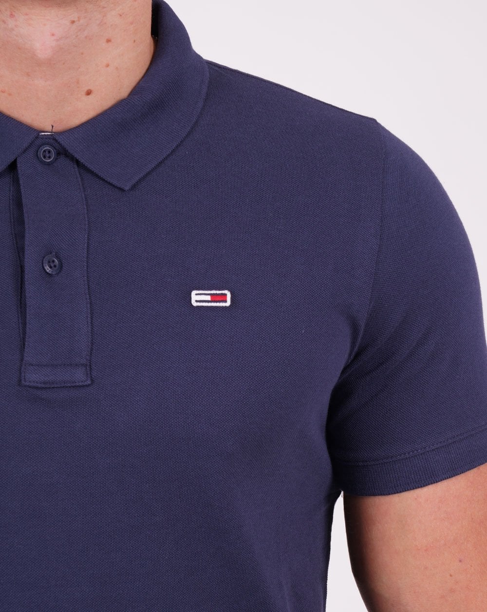 Tommy Jeans Cotton Slim Fit Polo Shirt Navy