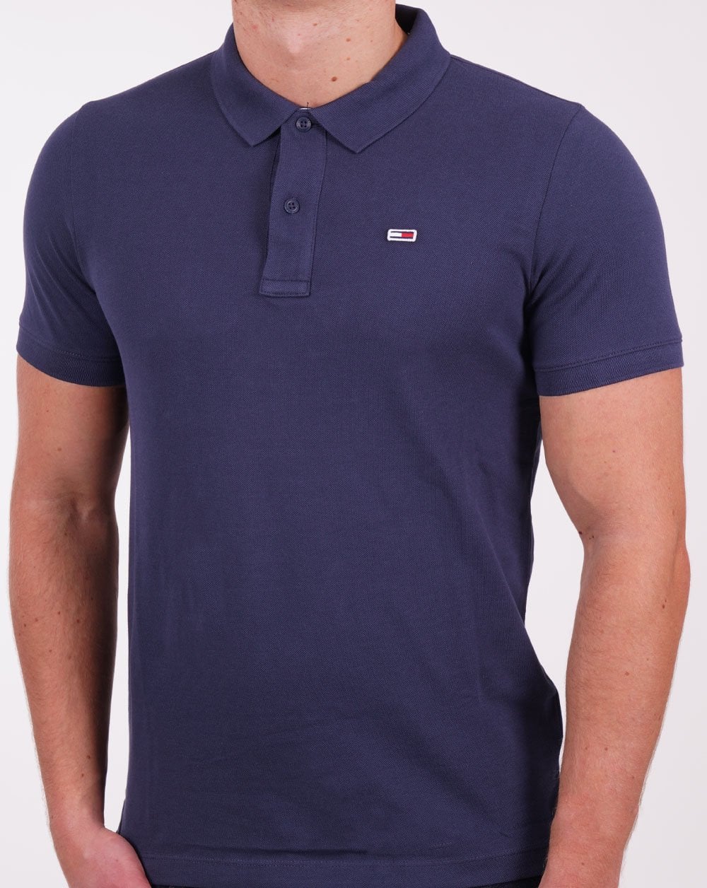 Tommy Jeans Cotton Slim Fit Polo Shirt Navy