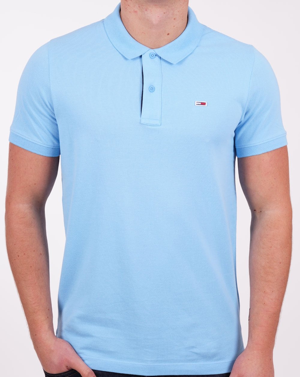 Tommy Jeans Signature Placket Polo Shirt Skysail