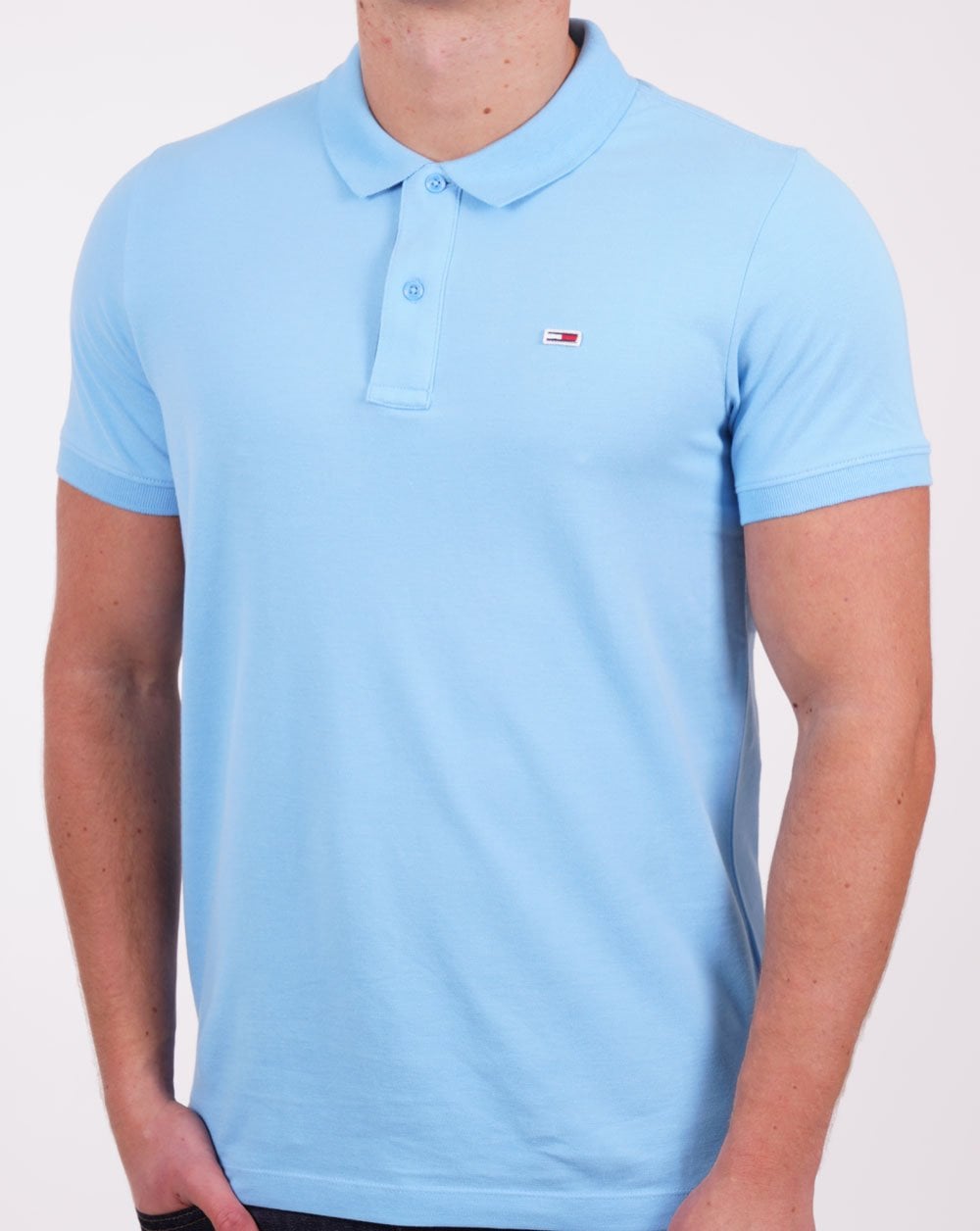 Tommy Jeans Signature Placket Polo Shirt Skysail