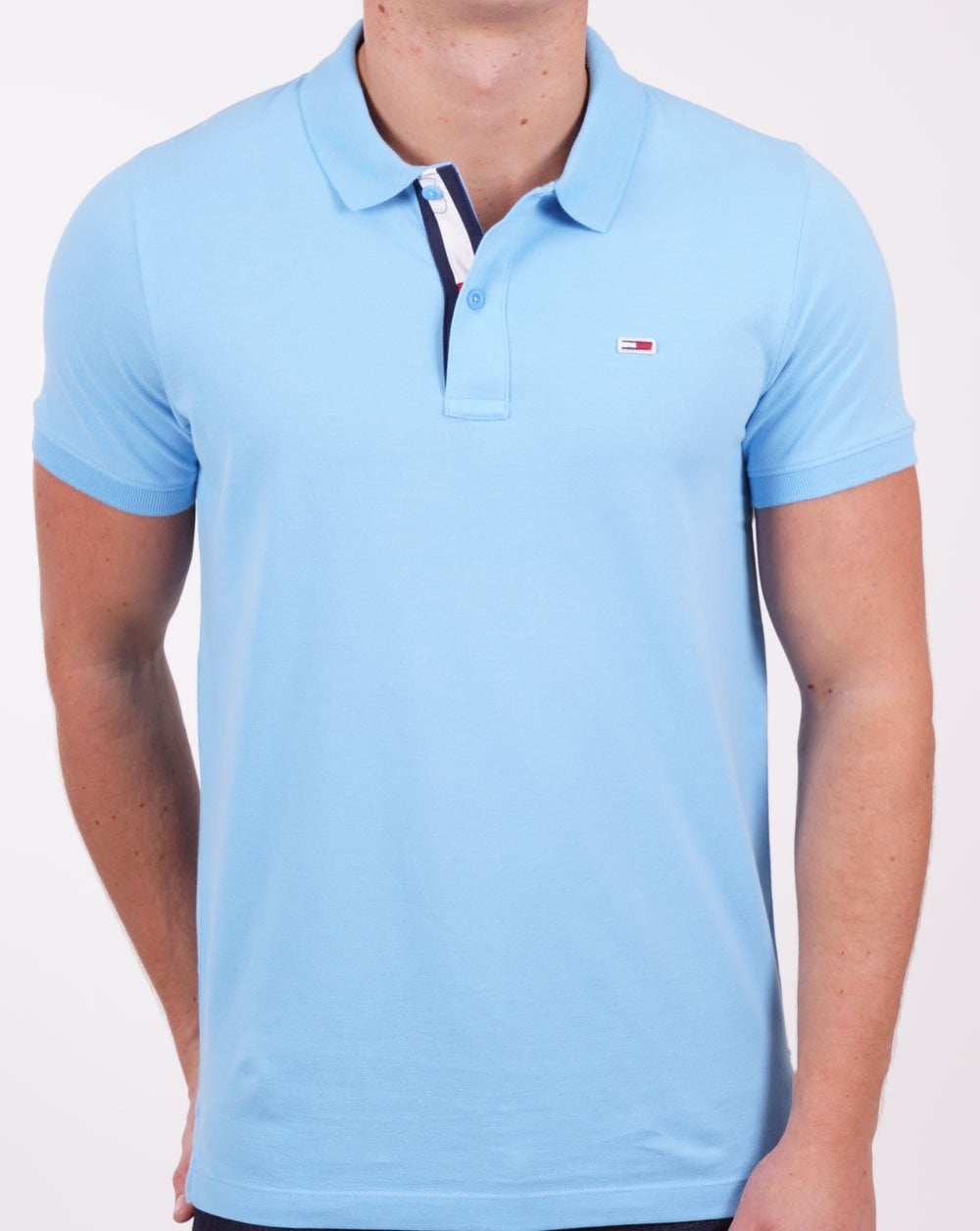 Tommy Jeans Signature Placket Polo Shirt Skysail