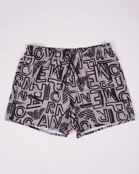 Emporio Armani Lettering Swim Shorts Sand