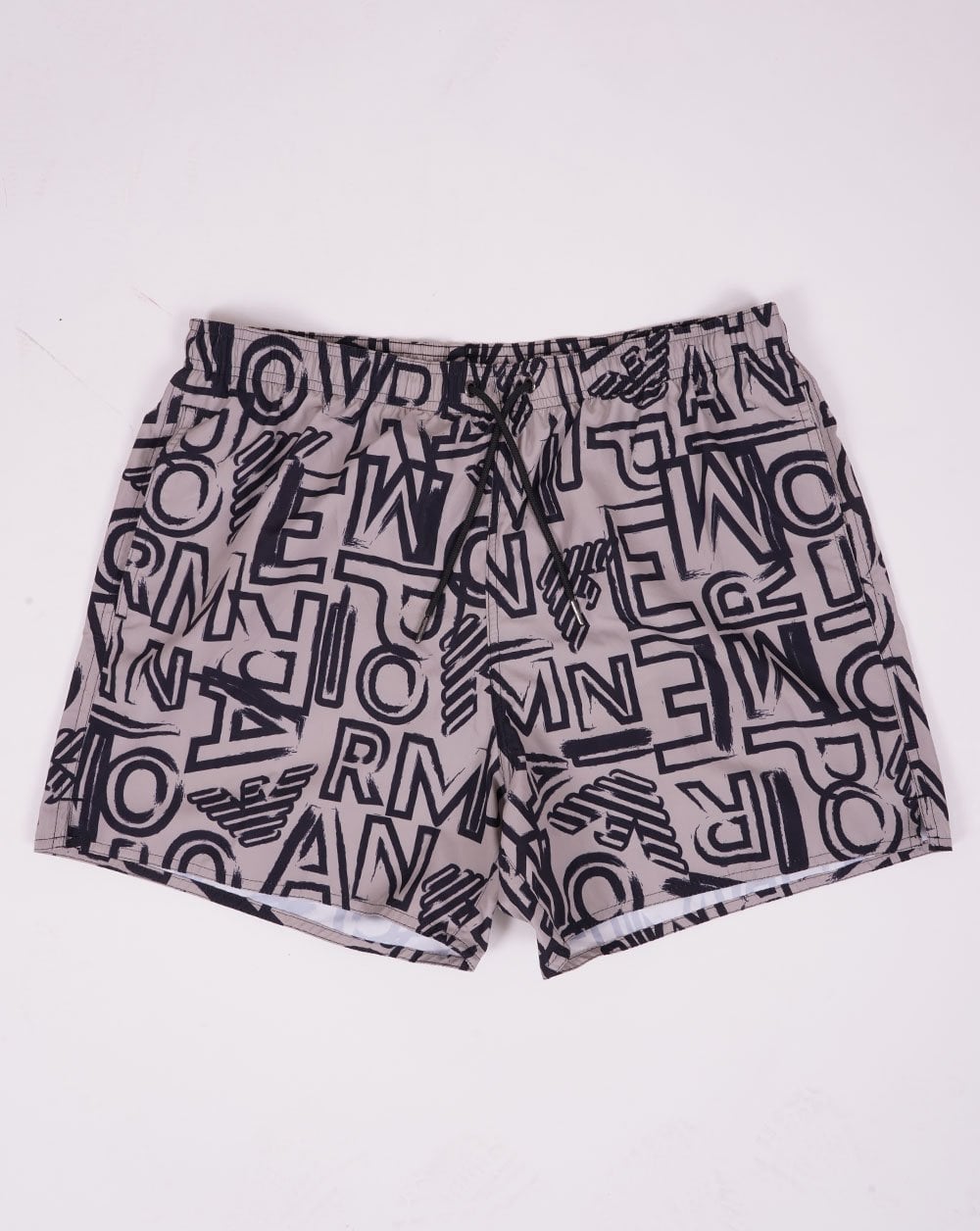 Emporio Armani Lettering Swim Shorts Sand