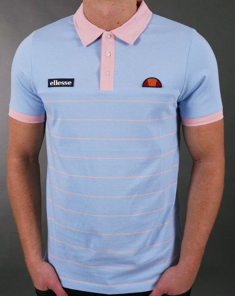 Ellesse Gene Polo Shirt Light Blue pink