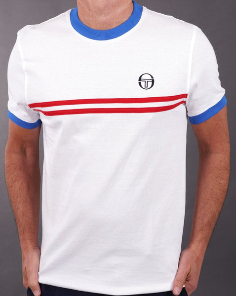 Sergio Tacchini Supermac T Shirt White/Red