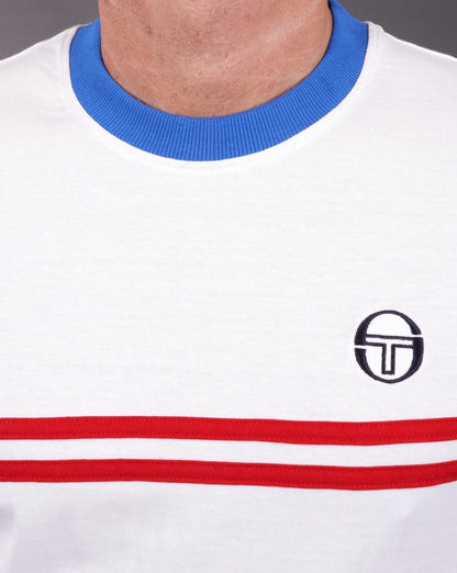 Sergio Tacchini Supermac T Shirt White/Red
