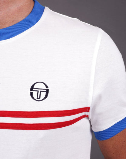 Sergio Tacchini Supermac T Shirt White/Red