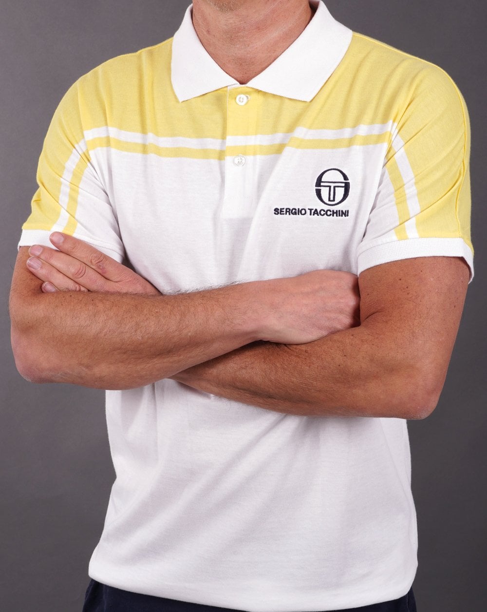 Sergio Tacchini New Young Line Polo Shirt White/Lemon