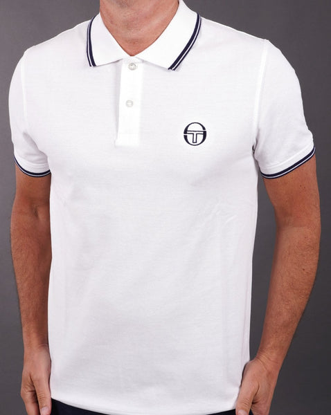 Sergio Tacchini Tipped Polo Shirt White Navy