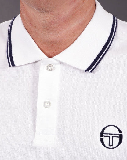 Sergio Tacchini Tipped Polo Shirt White Navy