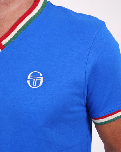 Sergio Tacchini Italia V Neck T Shirt Royal Blue