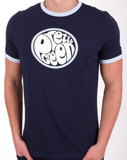 Pretty Green Tilby Print Logo T-shirt Navy