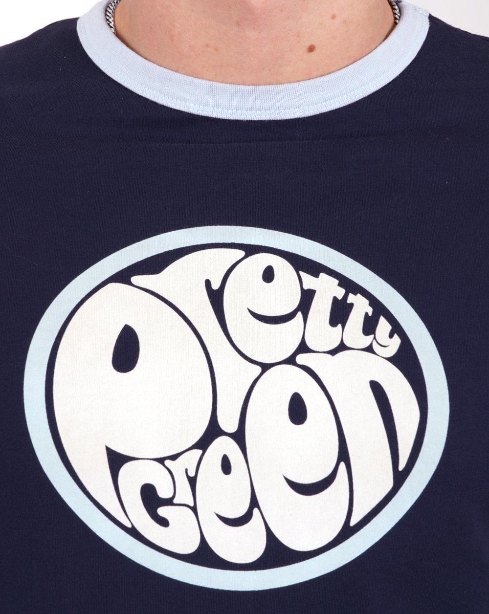 Pretty Green Tilby Print Logo T-shirt Navy