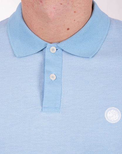 Pretty Green Herringbone Polo Blue