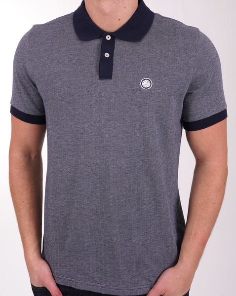 Pretty Green Herringbone Polo Navy