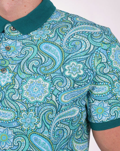 Pretty Green Itchycoo Paisley Polo Green