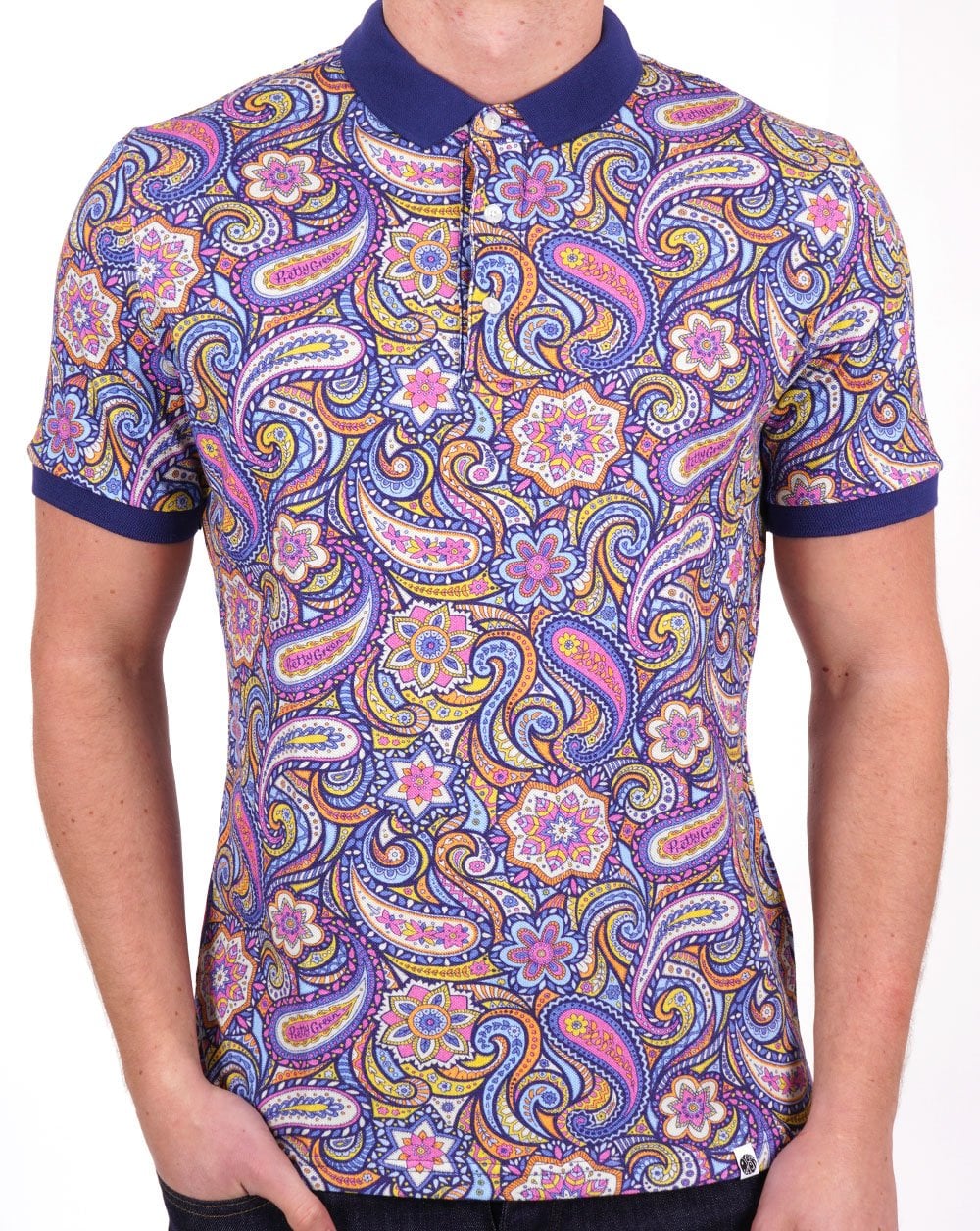 Pretty Green Festival Paisley Polo Shirt Multi-Colour