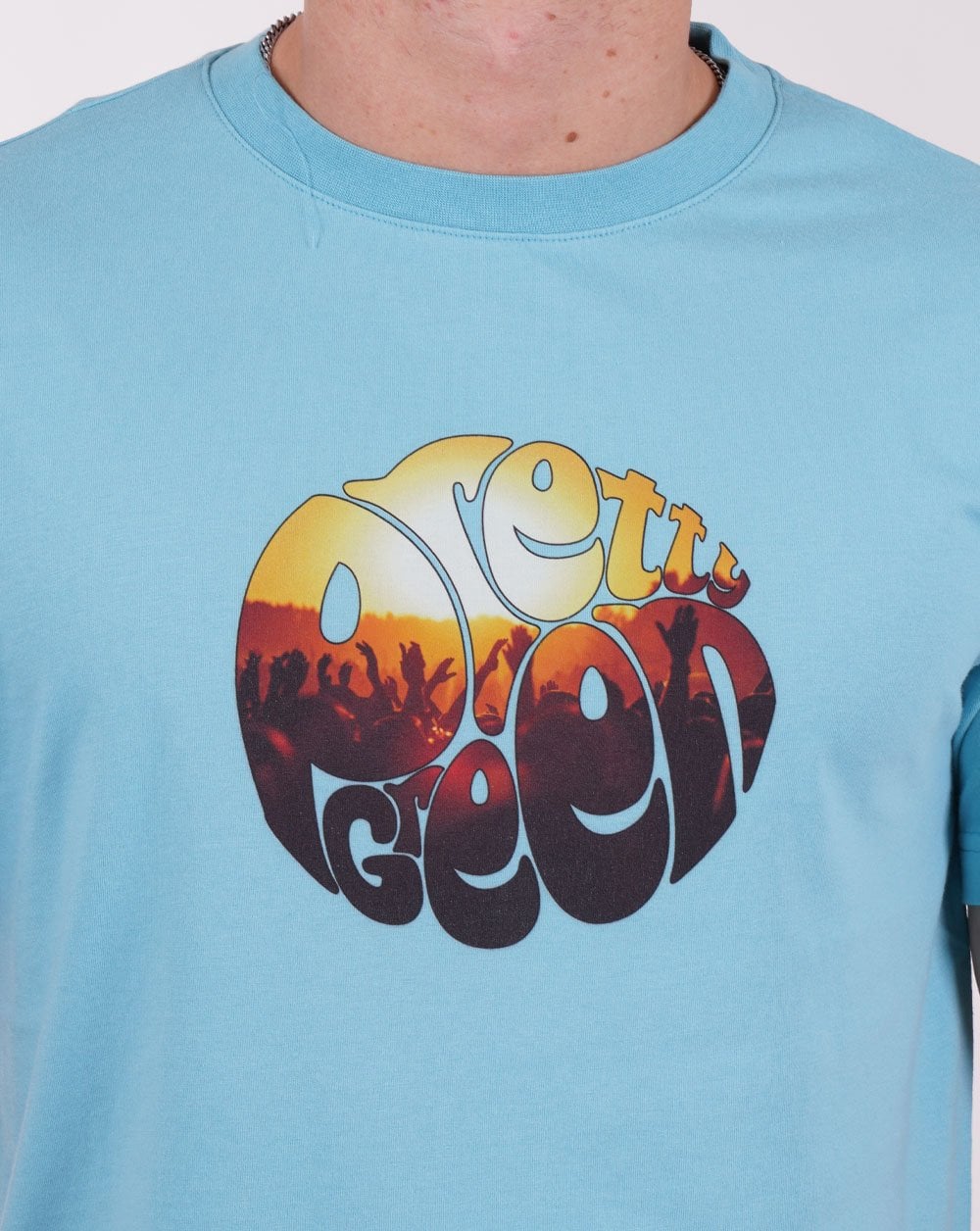 Pretty Green Festival Crowd T-shirt Light Blue