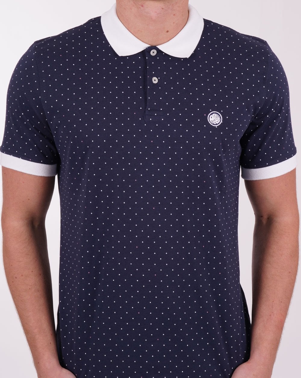Pretty Green Ribera Polka Dot Polo Navy
