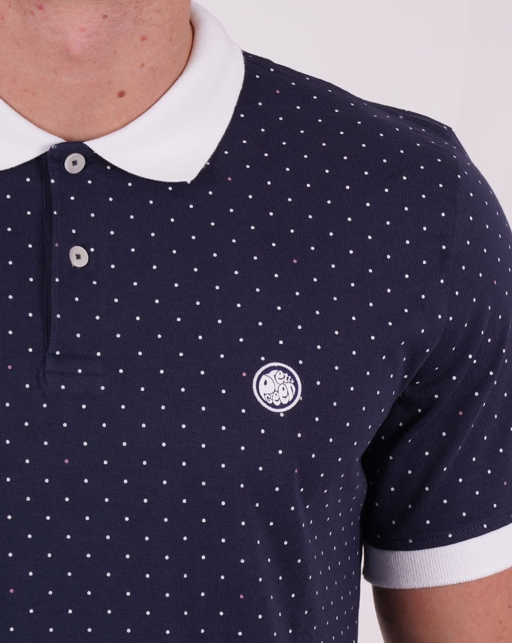 Pretty Green Ribera Polka Dot Polo Navy