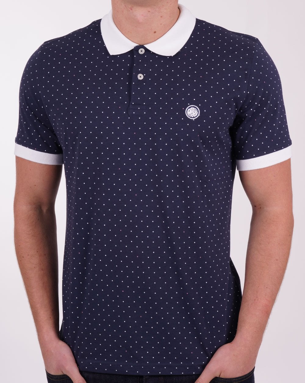 Pretty Green Ribera Polka Dot Polo Navy