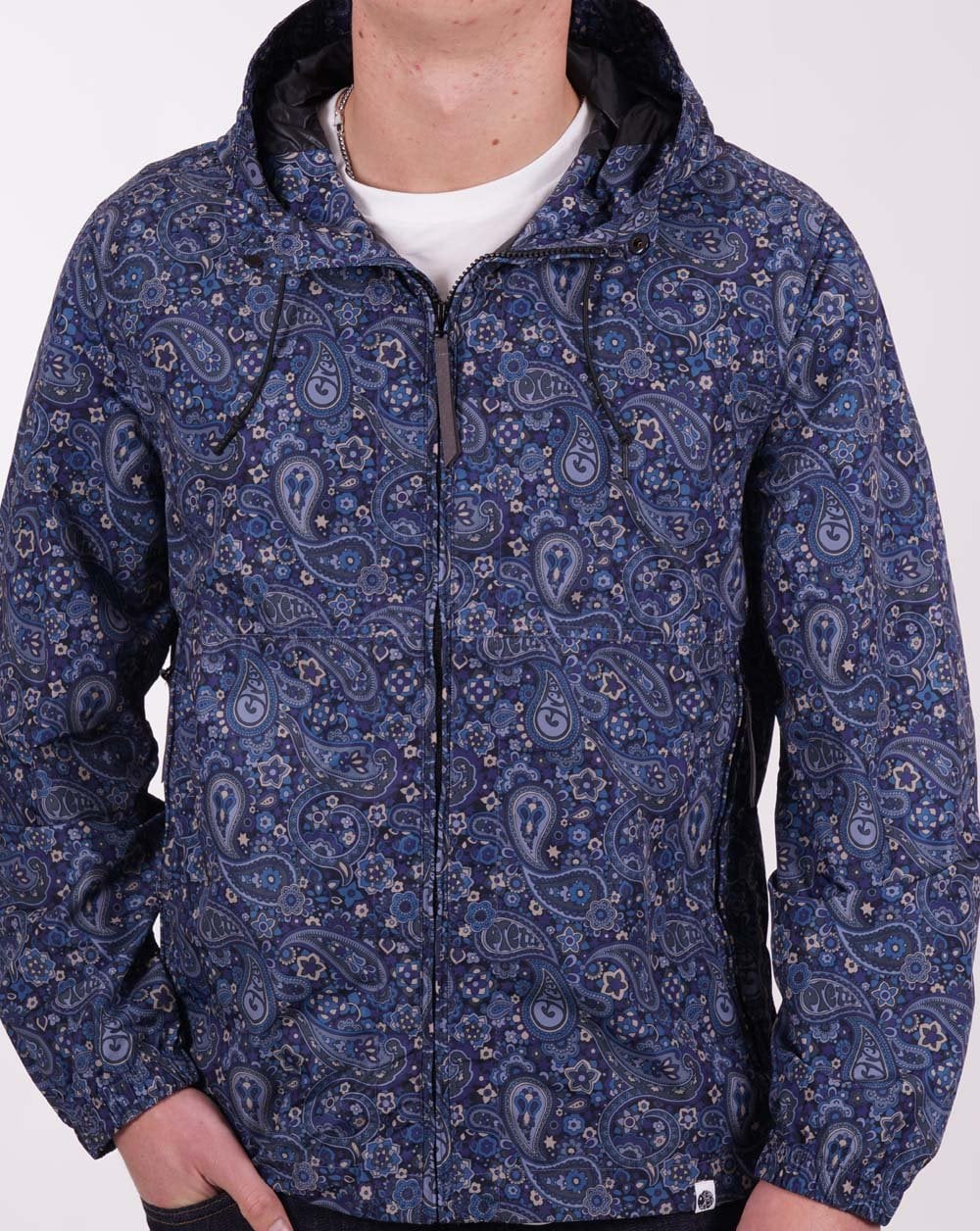 Pretty Green Festival Paisley Print Jacket Navy