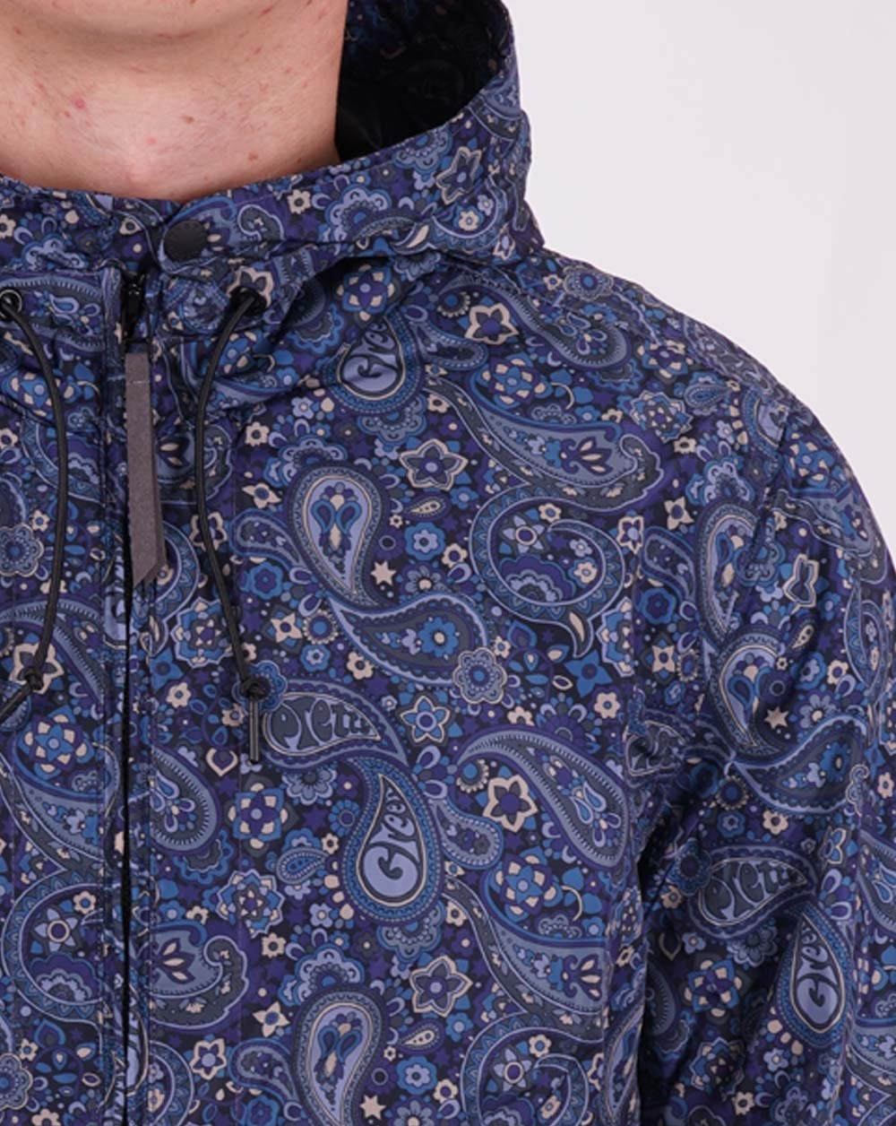 Pretty Green Festival Paisley Print Jacket Navy