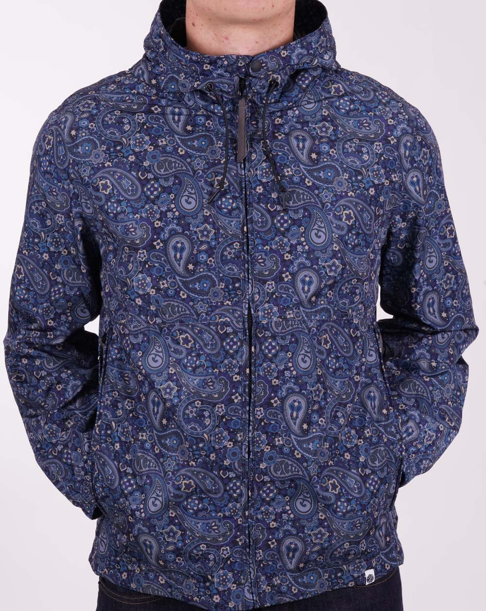 Pretty Green Festival Paisley Print Jacket Navy