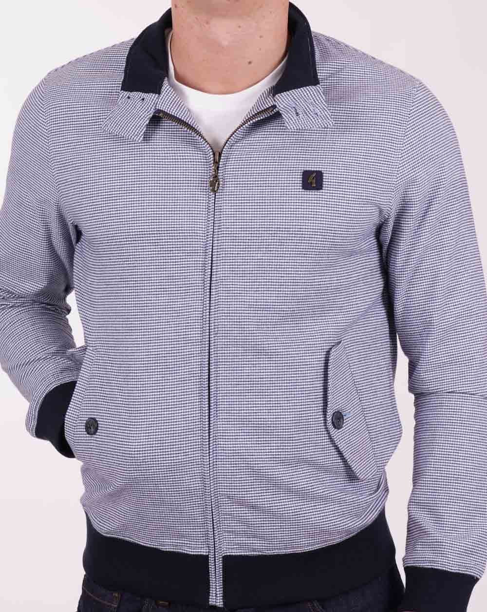 Gabicci Vintage Hadrian Dogtooth Harrington Marina Blue