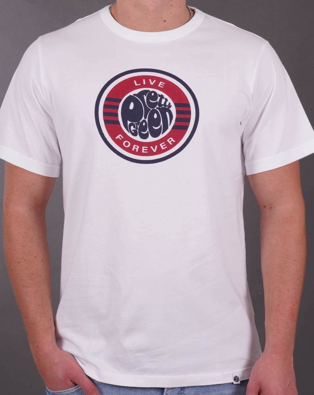 Pretty Green Live Forever Logo T-shirt White