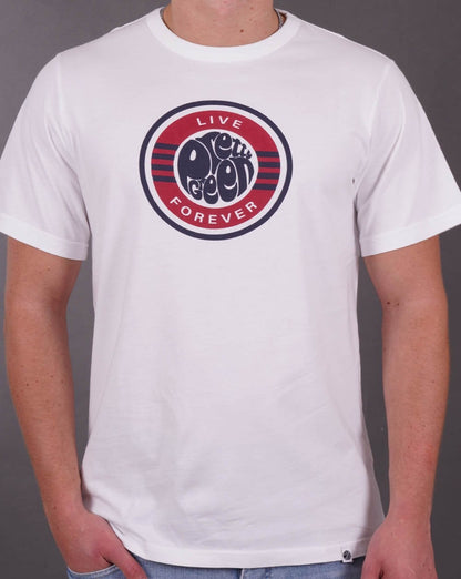 Pretty Green Live Forever Logo T-shirt White