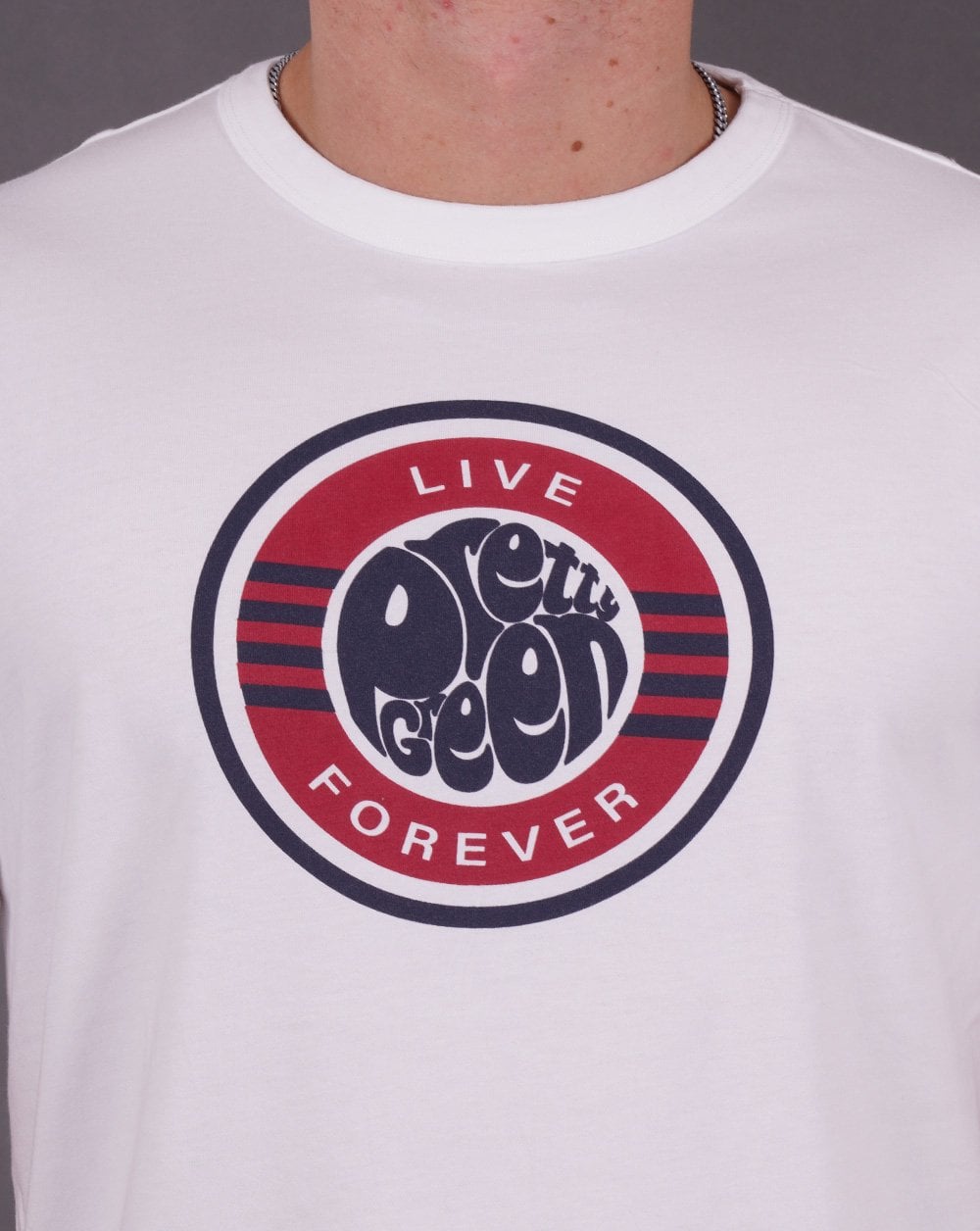 Pretty Green Live Forever Logo T-shirt White